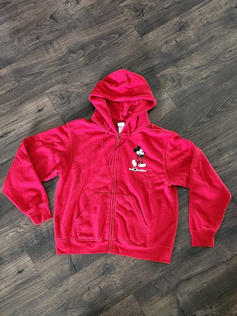 Womens Red Disney World  Mickey Hoodie - Large